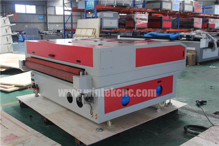 Double heads 1610 CNC Fabric Laser Cutting Machine with Auto Feeding System show