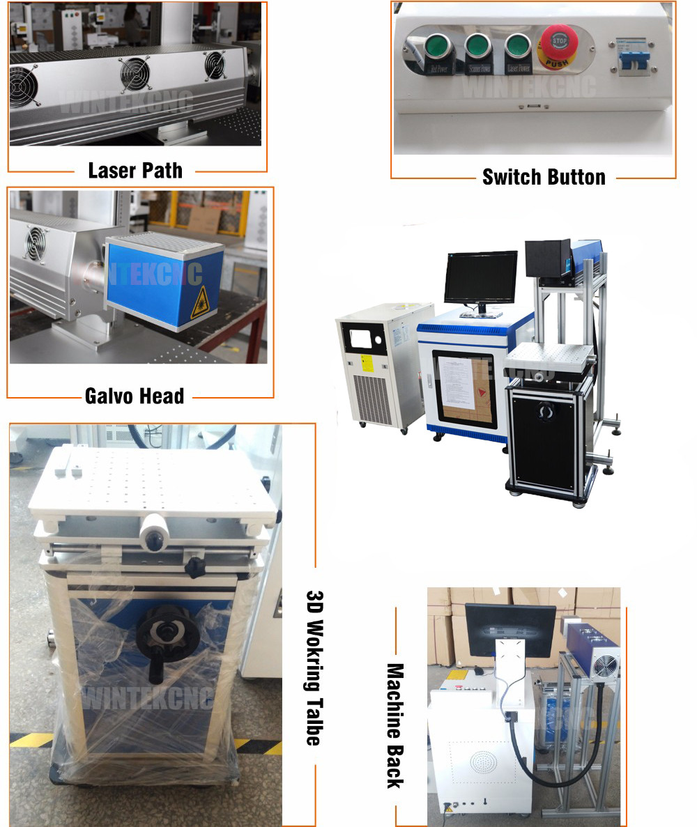 Nonmetal materials co2 laser marking machine for sale